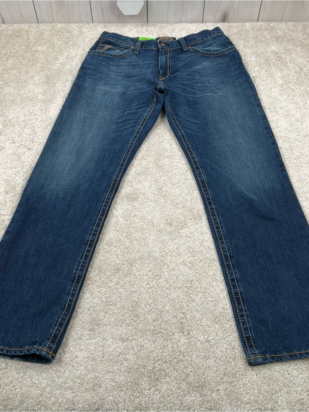 Ariat M3 Athletic Jeans Mens 35 Blue Denim Western Cowboy Loop Lock 35x34